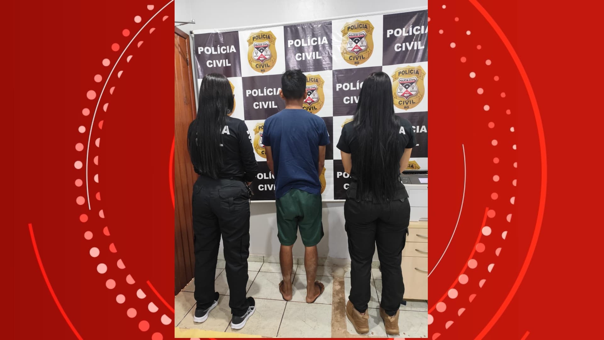 Polícia Civil registra local de crime em aldeia indígena em São Miguel do Guaporé.