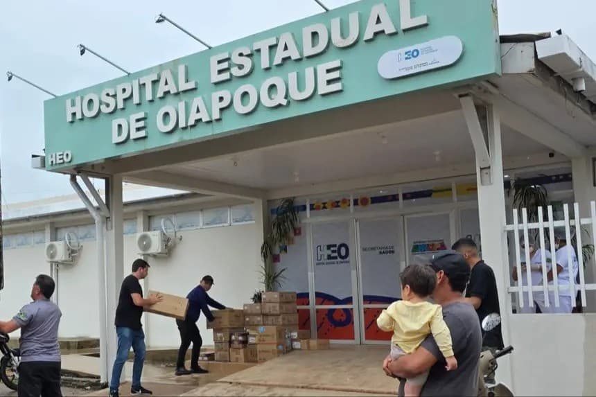 Fachada do Hospital Estadual de Oiapoque, principal unidade de saúde da cidade no norte do Amapá.