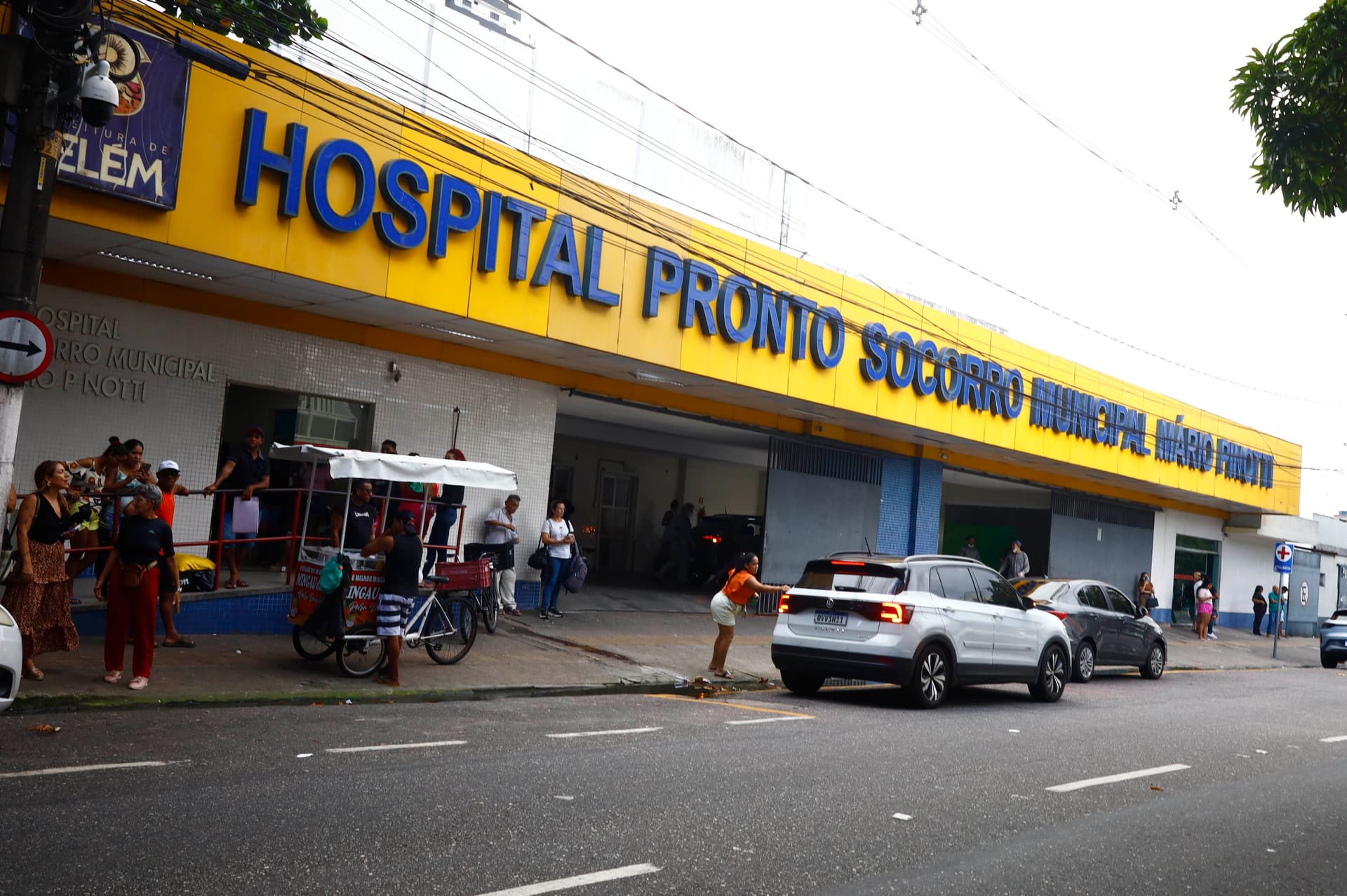 Fachada do Hospital Pronto-Socorro Municipal Mário Pinotti, o PSM da 14, no bairro do Jurunas, em Belém.