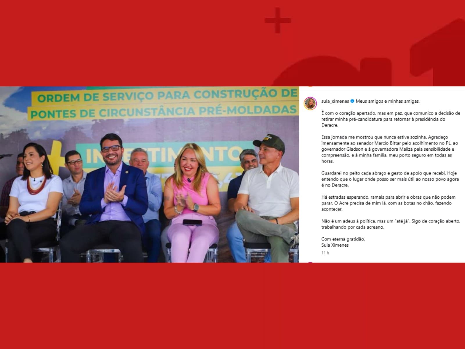 Prédio sede do Deracre em Rio Branco com bandeiras