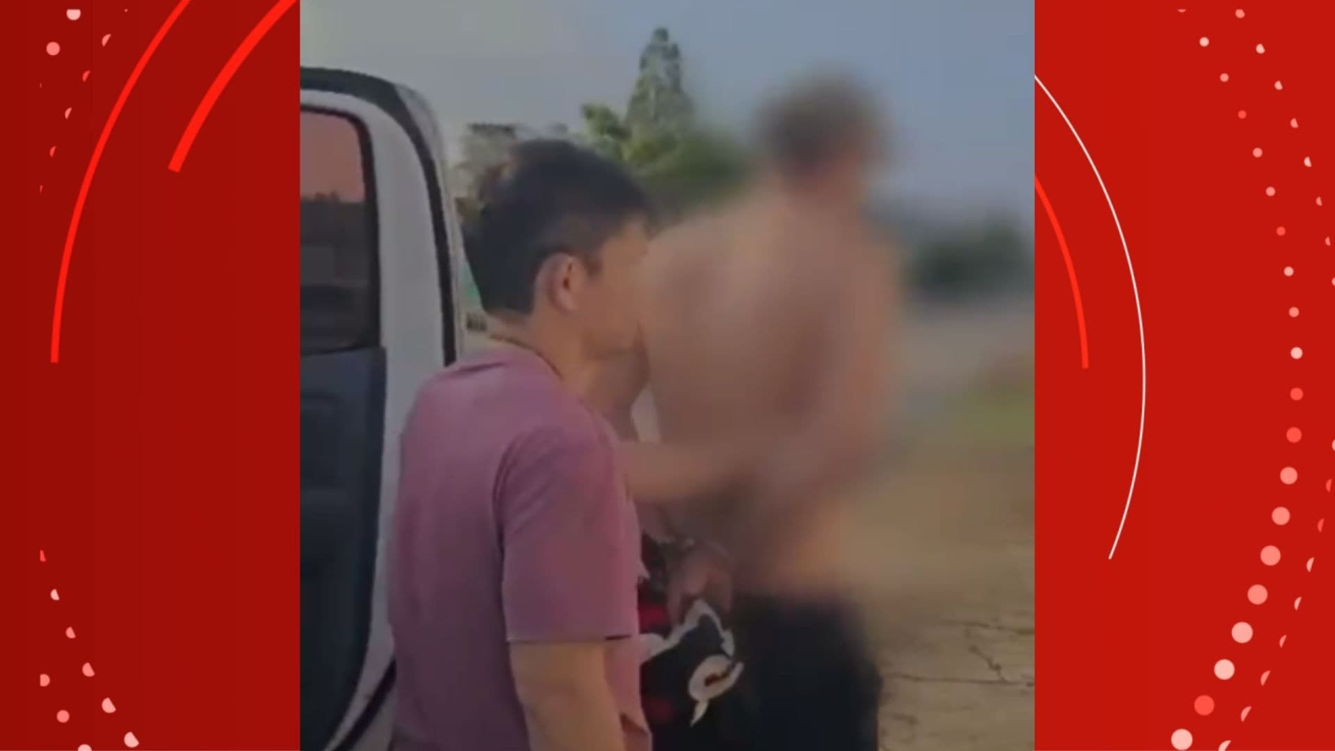 Viatura da Polícia Civil em estrada de terra na zona rural do Amapá.