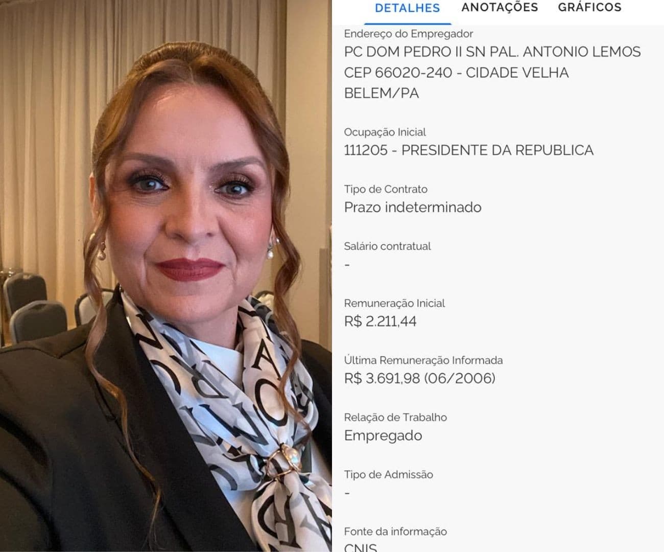 Mulher olha surpresa para a tela de celular mostrando aplicativo da Carteira de Trabalho Digital.