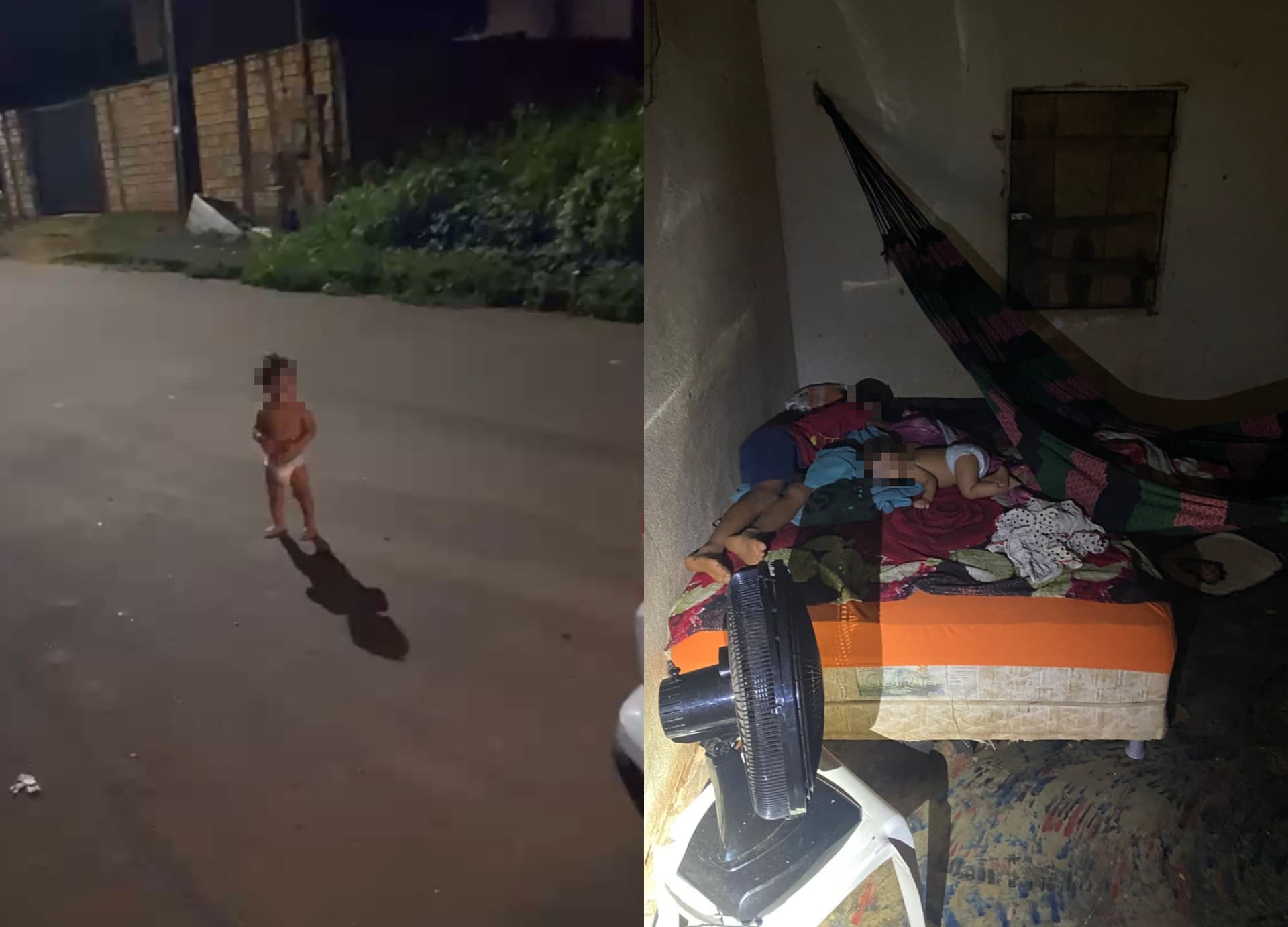 Viatura da Polícia Militar estacionada em rua residencial durante ocorrência em Alto Alegre.