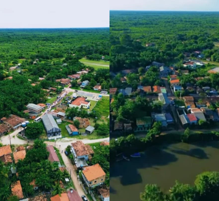 Terras quilombolas à beira do Rio Tocantins na região de Cametá, no Pará.